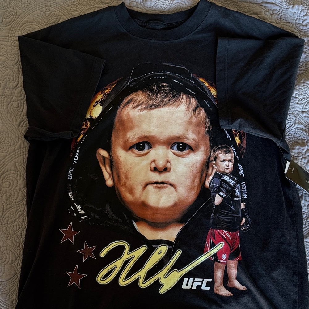 UFC Black Cotton Tee with Graphic